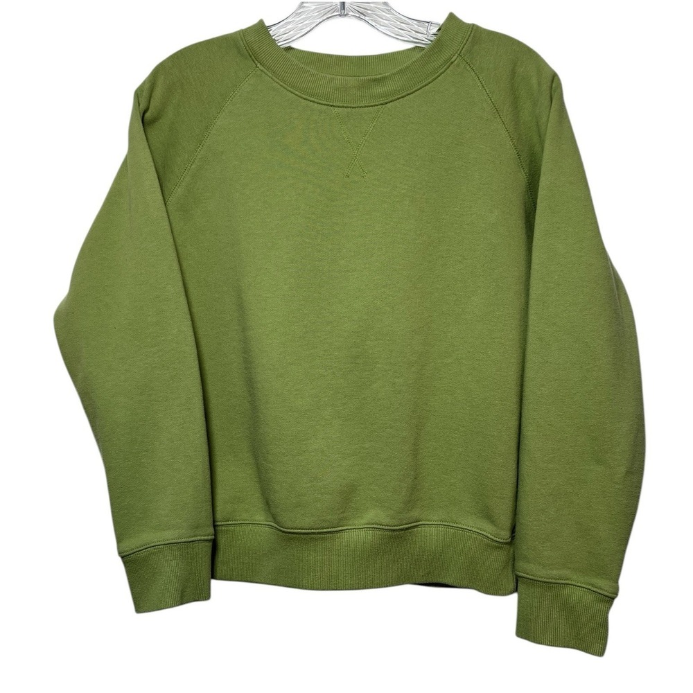 Richer Poorer Sz S Women's Green Lawn Recycled Fleece Crew Crewneck Sweatshirt